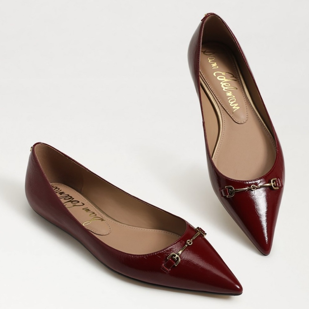 NWT Sam Edelman Nori Cabernet Red Leather Pointed Flat